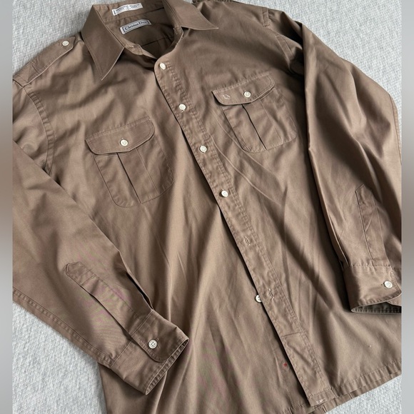 Vintage Dior Tan Button Down Shirt - unisex -size L - Picture 4 of 11
